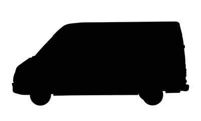 Cargo van black silhouette illustration
