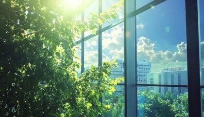 Naklejka premium window and sun