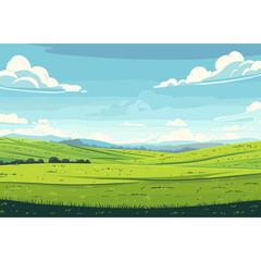 Obraz premium Grass plain illustration landscape outdoors vector