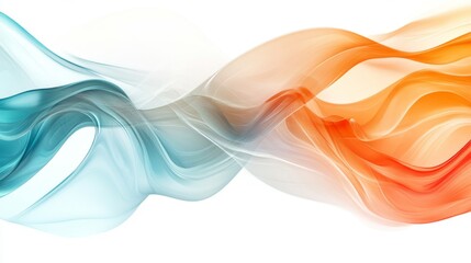 Abstract Flowing Waves of Teal Orange and Blue