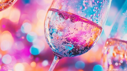 A vivid picture of a skincare gel containing light-reflecting particles that produce a shimmering effect, implying hydration and refreshment on a reflective surface