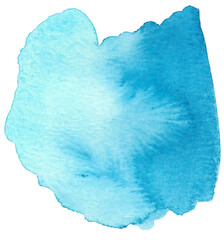 Vibrant Blue Watercolor Texture with Organic Shape and Gradient Variations