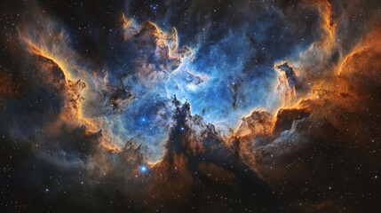 Fototapeta premium Vibrant Celestial Nebula In Deep Space