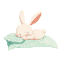 Obraz premium Sleeping rabbit illustration background animal vector