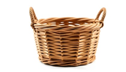 wicker basket isolated on white background