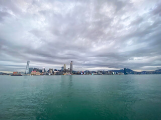 Hong Kong Cityscape Under Overcast Sky