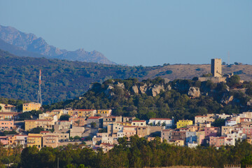 Obraz premium The hill town of Posada, Sardinia, Italy