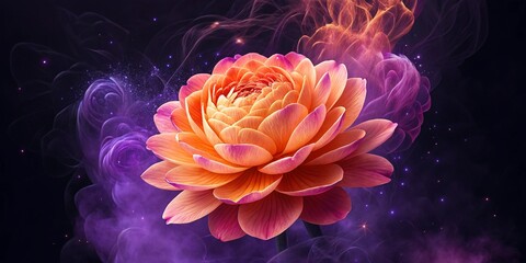 Fototapeta premium Bioluminescent lotus Beautiful realistic lotus flower at night 3d render | Premium AI-generated image 