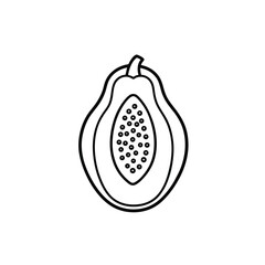 Papaya Vector Icon isolated tropical Fruit Illustration for Healthy Food, Organic Branding, and Juice Packaging Design
