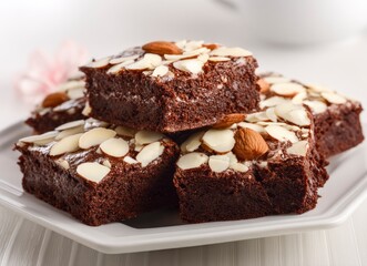 Brownie with Almond Topping