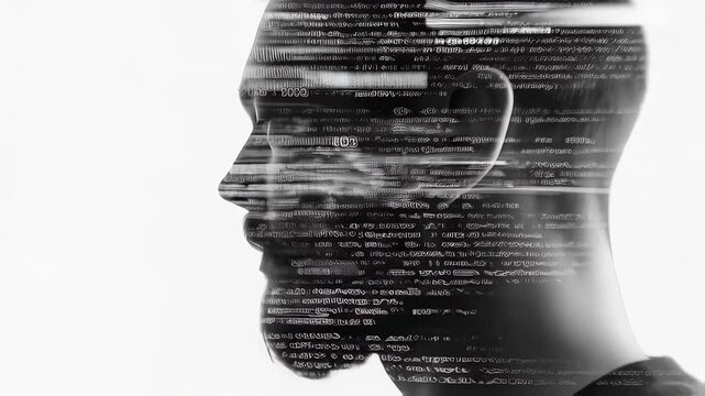 Digital Glitch Human Silhouette Animation