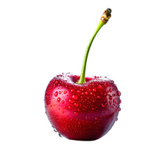 Vibrant red cherry with glistening skin vector illustration