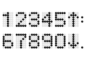 エレベーターや時計で使えるデジタル数字 黒数字