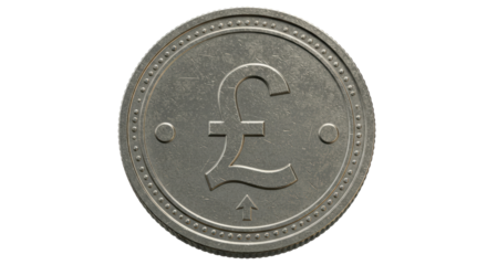 Isolated Close Up of a British Pound Coin Currency