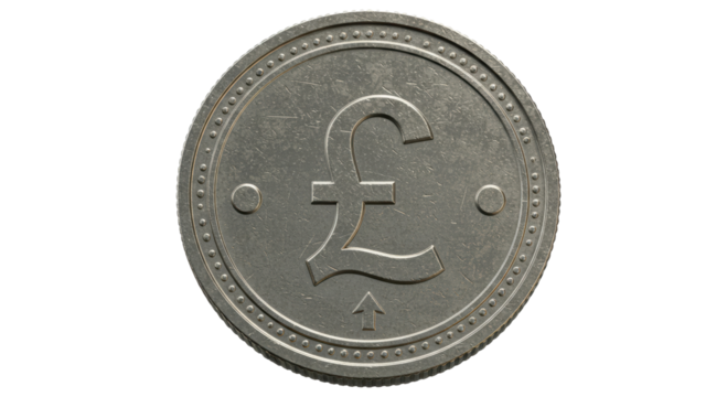 Isolated Close Up of a British Pound Coin Currency