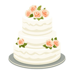 Wedding cake illustration dessert white vector