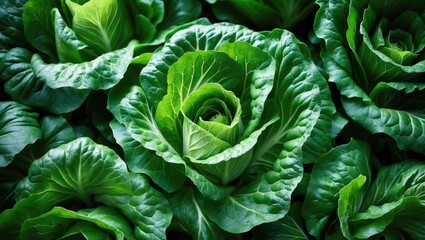 Fototapeta premium Growing Napa Cabbage in Beijing's Winter Garden for Fresh Green Brassica Leaf Vegetables