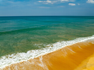 Aerial view beautiful sea surface nature background,Amazing waves texture ocean with clouds