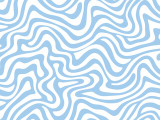 Abstract Blue and White Wavy Line Pattern - Seamless Vector Background Design
