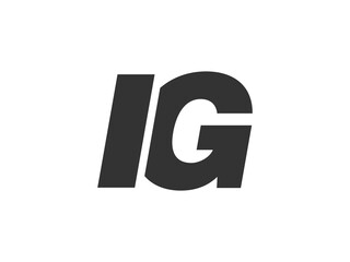 IG Techno Editable Font Logo For Corporate Branding. Bold, Futuristic Design With Unique Typographic Ideas. Minimal Custom Type And Dynamic Letter