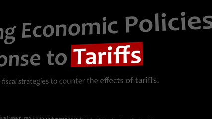 Fototapeta premium Tariffs, Headlines Illustration, Red Highlighting