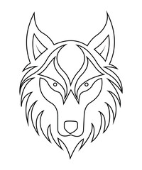 Abstract Wolf Head Emblem Vector Art