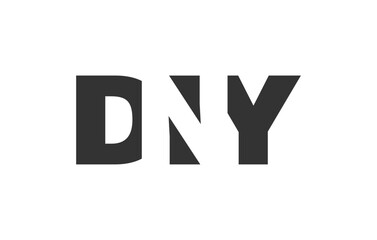 DNY logo design. Initial letter D N Y bold font style for tech startups, consulting, corporate branding. Creative company name, headlines typography identity, trendy logotype.