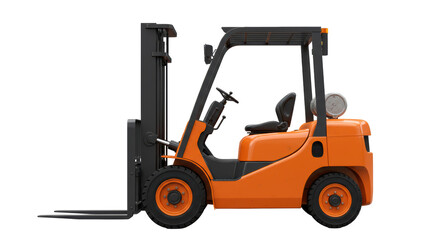 Isolated Orange Forklift Truck © Jonathan