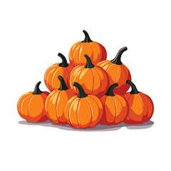 Colorful mini pumpkins pile in pop art style, Halloween fun