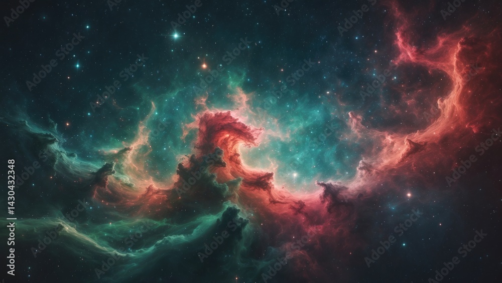 Wall mural abstract galaxy and nebula space background with celestial elements