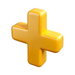 Obraz premium Vibrant 3D Plus Symbol Isolated on White