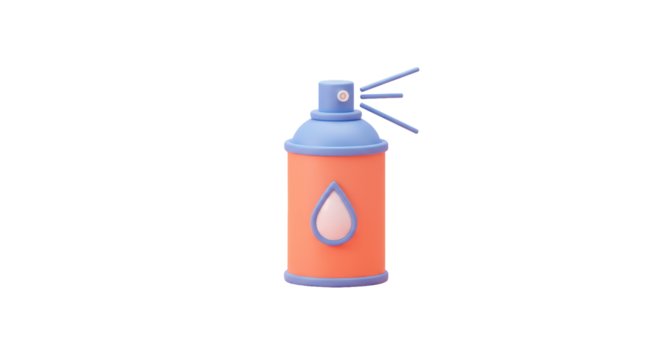 Isolated Cartoon Style Spray Can with Droplet - Powered by Adobe