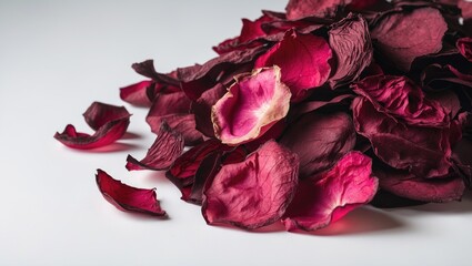 Obraz premium Dehydrated beetroot chips on a plain background