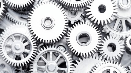 A series of interconnected gears turning smoothly, representing efficiency and teamwork