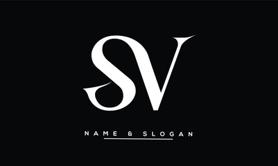 SV, VS Abstract Letters Logo Monogram