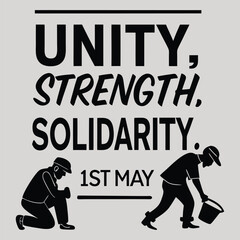 Unity, Strength, Solidarity typography silhouette design art and illustration