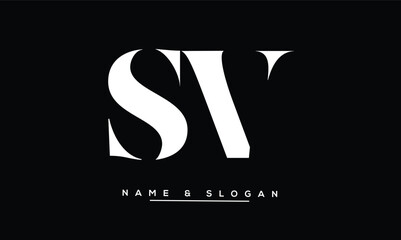 SV, VS Abstract Letters Logo Monogram
