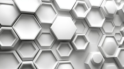 Fototapeta premium Abstract Hexagon Pattern: A 3D White Geometric Design