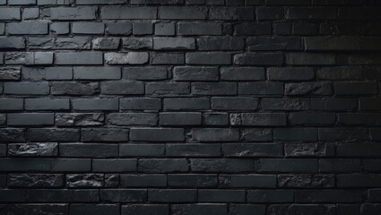 Dark black brick wall with grunge texture