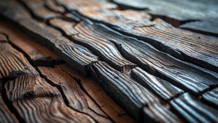 Fototapeta premium Cracked wood texture with wet and dry surfaces