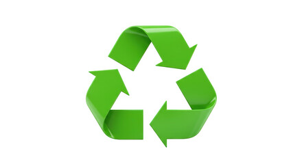 Obraz premium Isolated Green Recycling Symbol with Dynamic Curvature