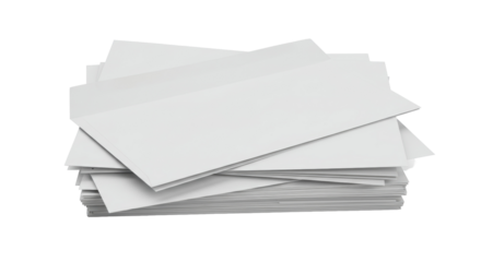 Isolated Stack of White Printer Paper Sheets
