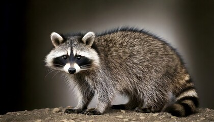 close up of a raccoon