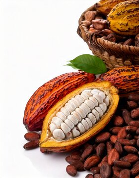 Gr&atilde;os de cacau: nozes de cacau: chocolate de cacau