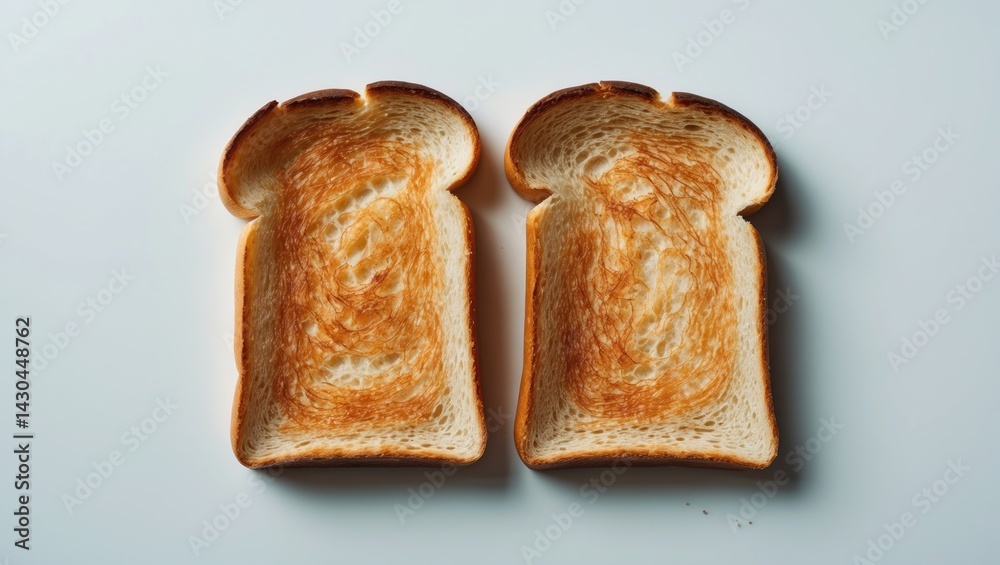 Poster Two slices of toasted bread isolated on a background