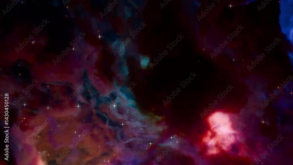 Wall mural 3d animation of mesmerizing nebula waves in outer space