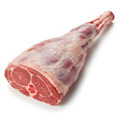 Raw leg of lamb isolated