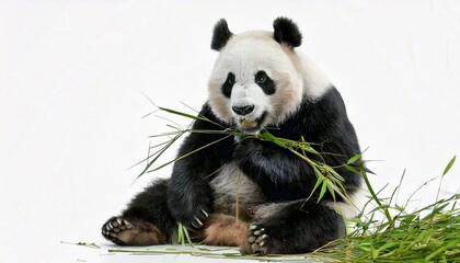 Obraz premium giant panda eating bamboo