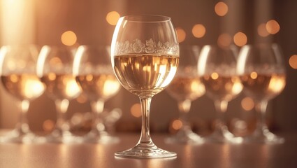 Elegant Wine Glass in a Restaurant Setting