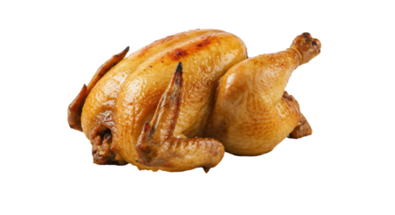 Isolated Golden Brown Roasted Chicken Ready for Dinner